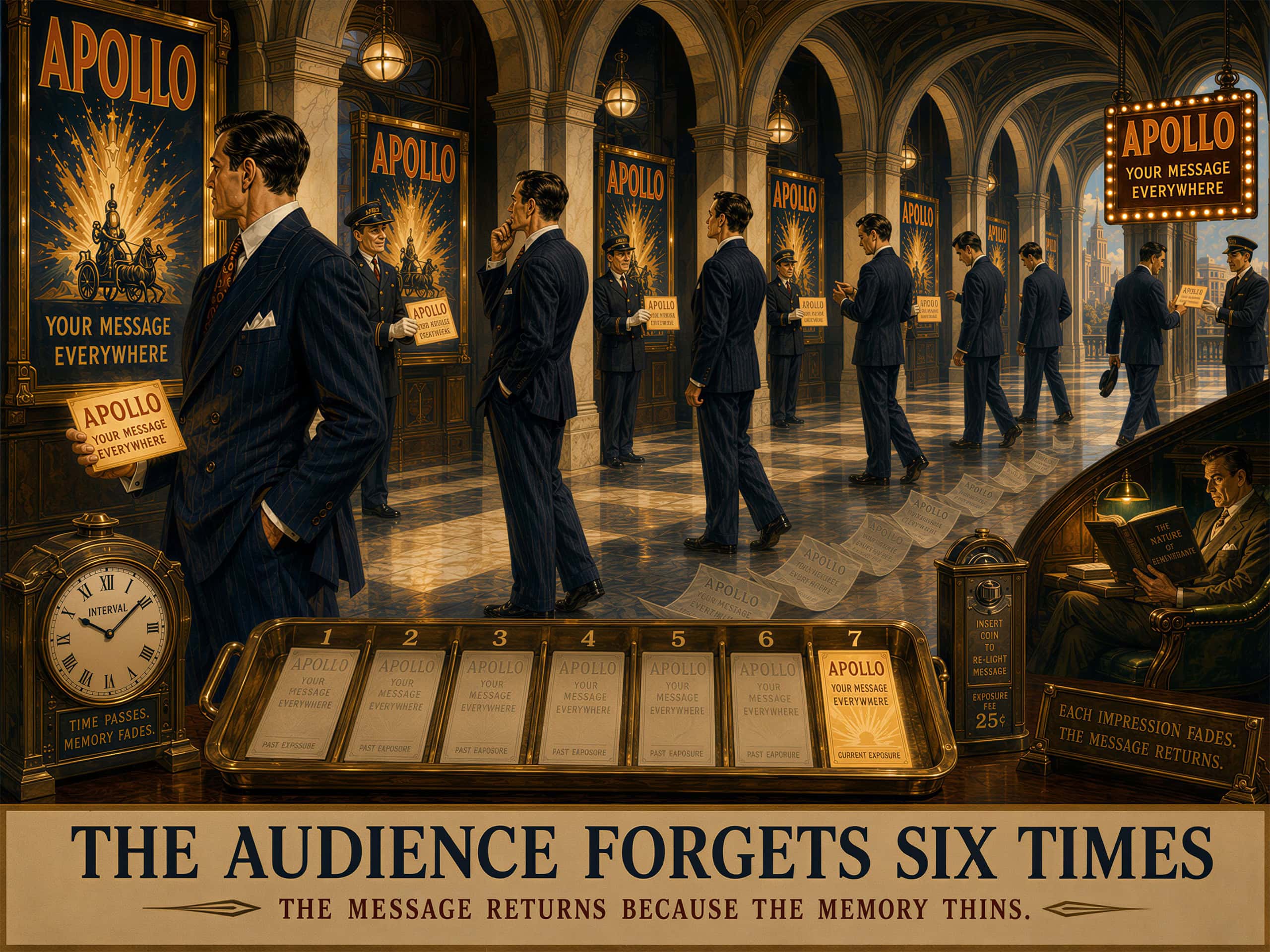 The Rule of 7 is a method for being forgotten slowly enough that the brand can keep paying to be remembered again.